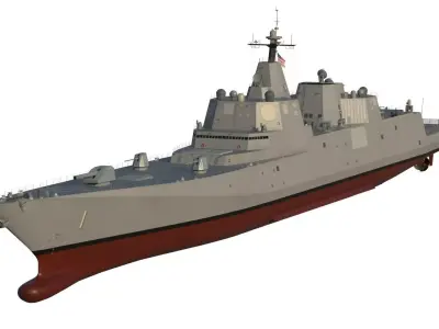 USS Defiant BBG-1 Trump-class battleship 3D model