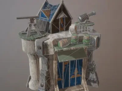 Defence tower Free low-poly 3D model