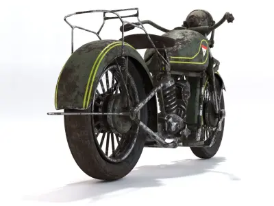 Army motor Sokol 1000 PBR Game Ready VR AR low-poly 3d model Low-poly 3D model