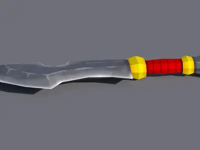Low Poly Textured Sword 3D model