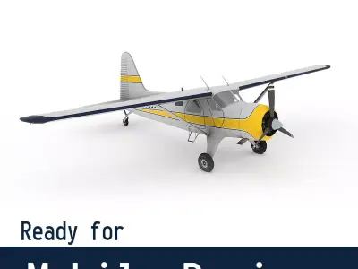 DeHavilland DHC-2 Beaver Low-poly 3D model