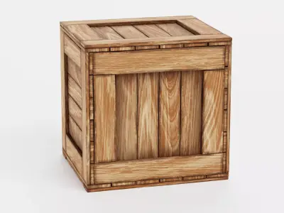 Wooden Crate V8 - Clean Storage and Transport Box 3D model