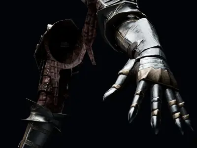  Female v Arm Armor Set LowPoly Low-poly 3D model