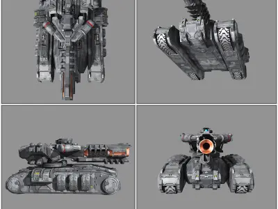 SF Heavy Tank MK4 Low-poly 3D model