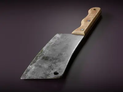 Old Meat Cleaver Low-poly 3D model