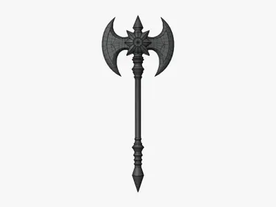 War Axe Low-poly 3D model 4