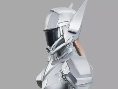 Sci-Fi Female Battle Mech Suit Low-poly 3D model