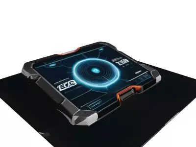 SciFi Tablet Cracked Screen 3D model