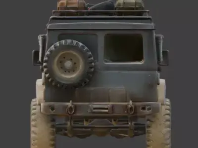 Damaged Post Apocalyptic Off Road Jeep 3D Model V03 Low-poly 3D model