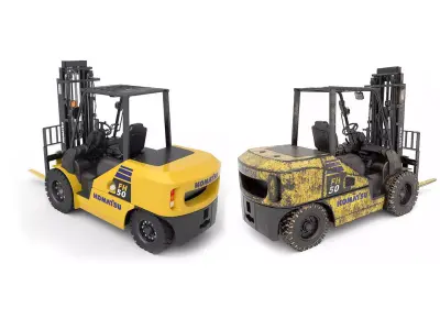 clean and dirty forklift 3D Model Pack