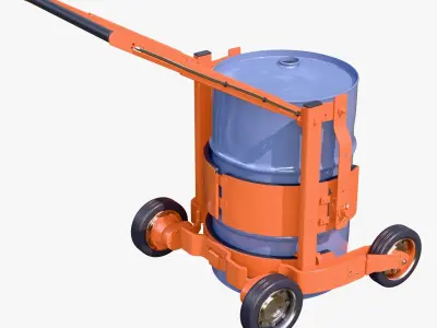 Oil Drum Transport Trolley M1 3D model