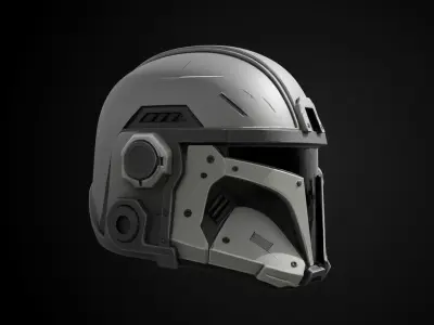 Stylized Interstellar Bounty Hunter Helmet - Nebula Bounty 3D print model