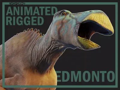 Edmontosaurus Jurassic Park High Poly 3D Model Blender Low-poly 3D model