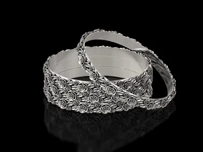 The Garden Of Roses Bangle 3D print model