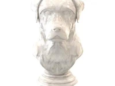 Dog bust marble statues Low-poly 3D model