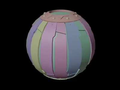 Green goblin pumpkin bomb Low-poly 3D model