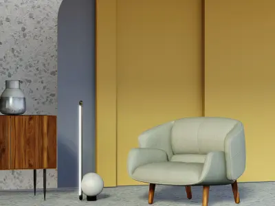 Simple Abstract Interior Scene Free 3D model
