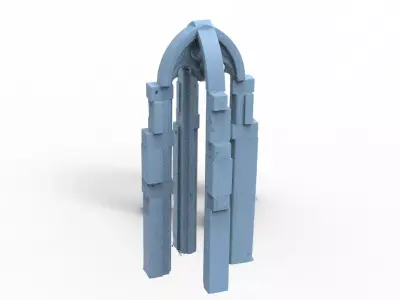 Narnian stone animal rock pillar 3D model