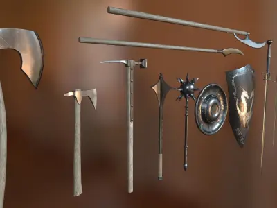 Medieval Weapon Pack Low-poly 3D model purchase