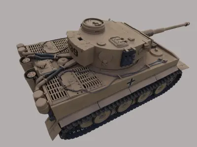 Tiger Tank WW2  Low-poly 3D model
