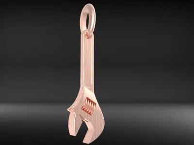 Wrench pendant silver gold printable jewelry  3D print model