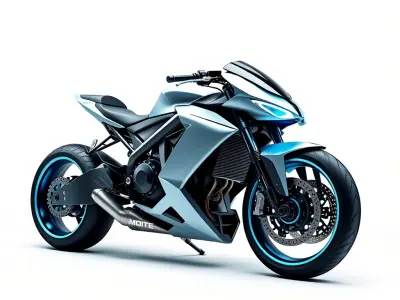 Futuristic Motorcycle Model Pack with High Detail Low-poly 3D model