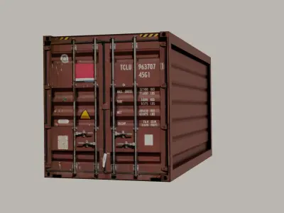 Industrial Storage Container Low-poly 3D model