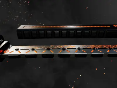 Future Sci-Fi Katana Sword Game-Ready  Low-poly 3D model