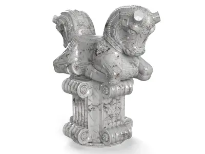 Ancient Persian Double Bull Capital 3D model