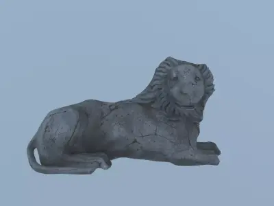 Ancient Greek Stone Lion Damaged Low-poly 3D model