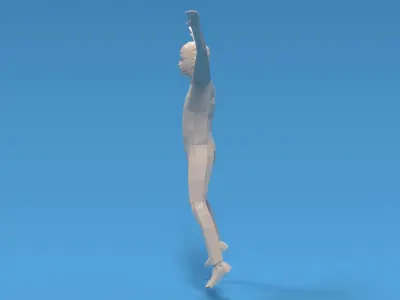 Low Poly Kid Jumping Jacks Low-poly 3D model