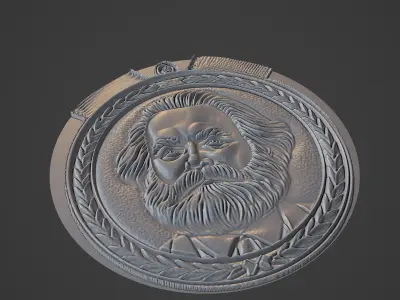 Karl Marx Medallion 3D print model get