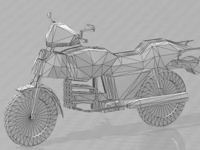 Bike Lowpoly motorcycle Low-poly 3D model