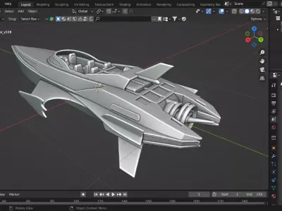 Futuristic Jet Boat 3D print model