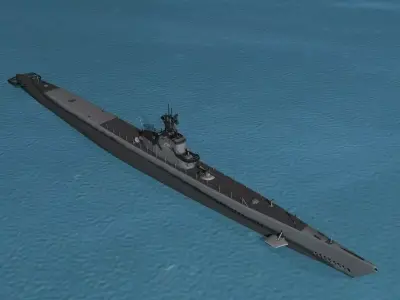 Gato Class Submarine SS-230 USS Finback 3D model