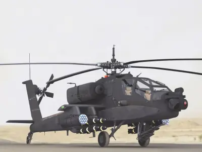 AH64A Apache Helicopter Gray Low-poly 3D model