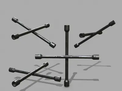  Lug Wrench Low-poly 3D model get