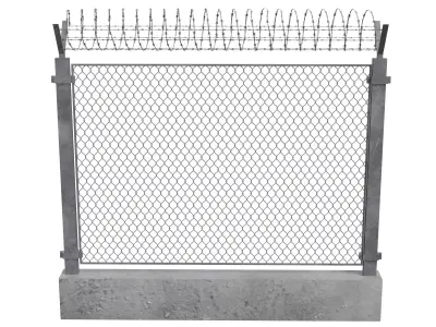 Barbed Wire Fence Low-poly 3D model purchase