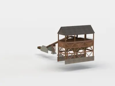 Rock crusher Low-poly 3D model