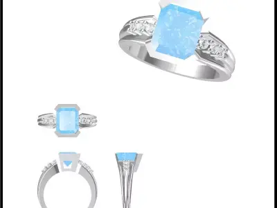 JCD Format Antique color stone rings jewelry cad 3D print model