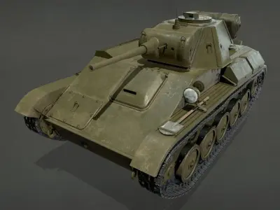 Tank T-70 Low-poly 3D model