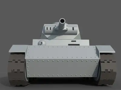 Cartoon Pz  III Low-poly 3D model