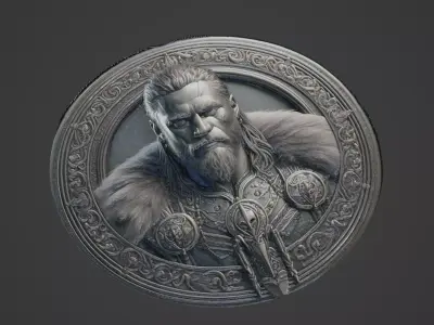 Ragnar Lothbrok Medallion 3D print model buy