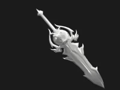 Futuristic Sword Low-poly 3D model 34