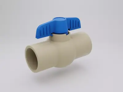 Plastic Ball Valve Low-poly 3D model