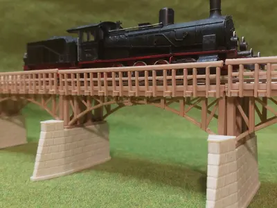 Wooden arch railway bridge 1-87 FDM 3D print model