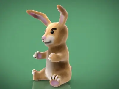 RABBIT TOY Low-poly 3D model