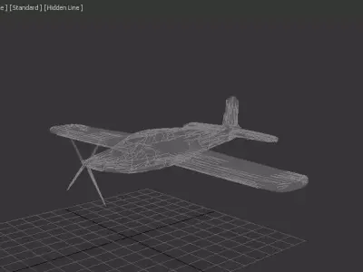 3D model of airplane Utva 75 Free low-poly 3D model