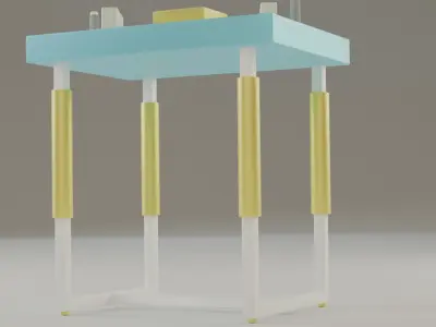 BLUE AND YELLOW Arm Wrestling Table 3D Model Blender 3D model