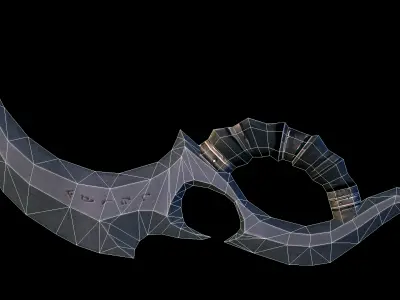 Dagger sword Low-poly 3D model 5
